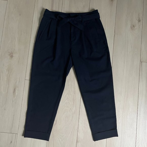 Gap Navy Ankle Pleated Trousers - Picture 2 of 8